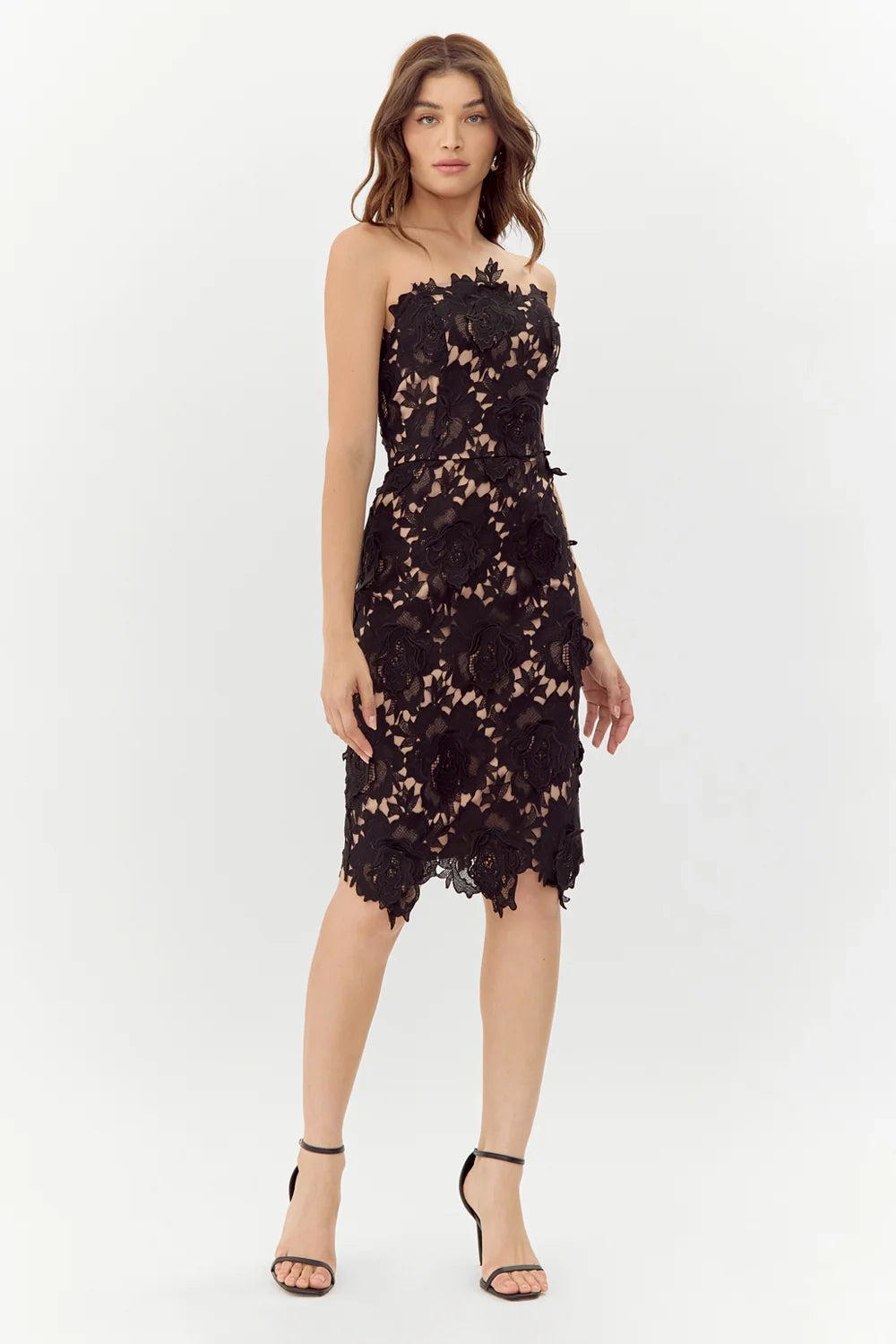 South Woven Lace Tube Dress