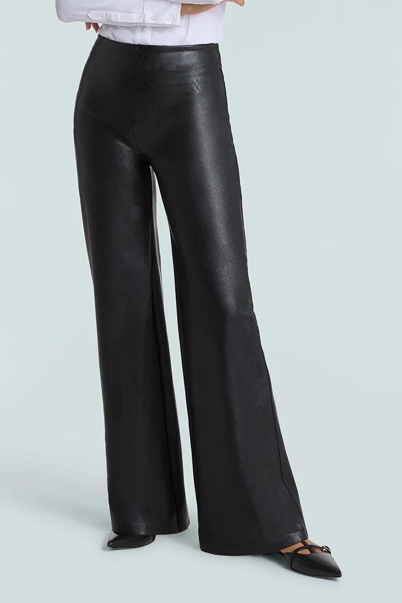 Cedar Leather Wide Leg Pant