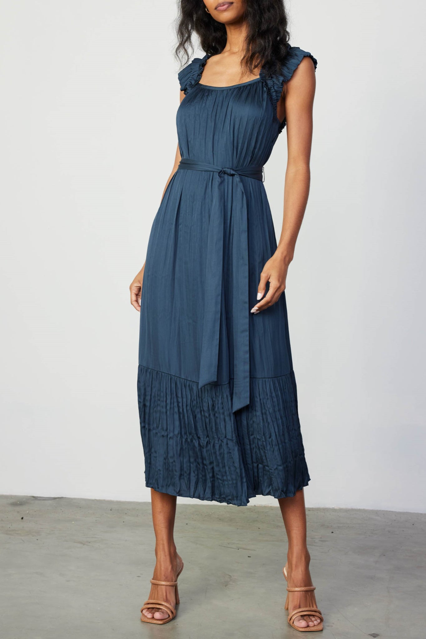 Tanzanite Stile Shoulder Midi Dress