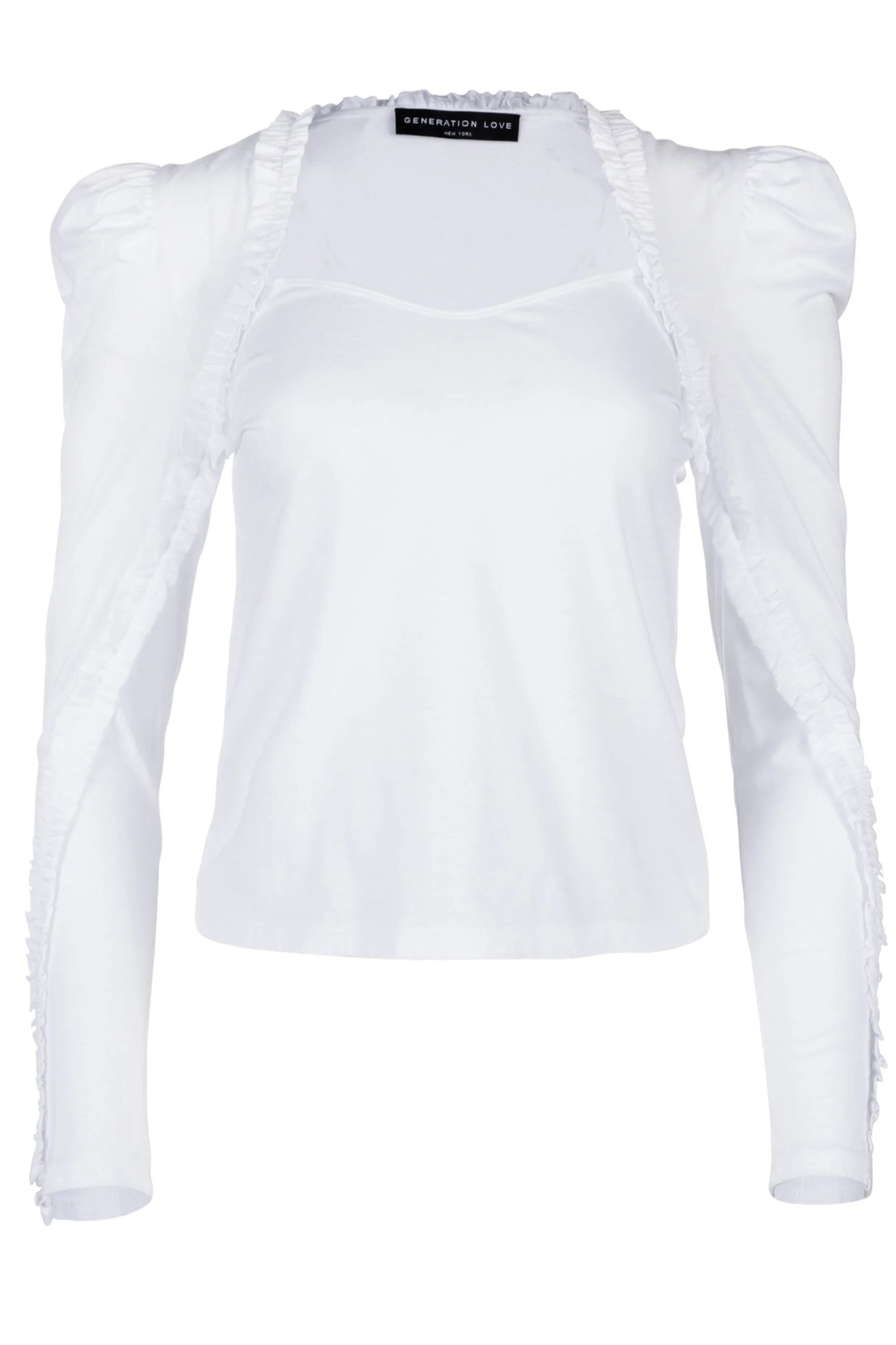Moda Lumina Ruffle Trim Top
