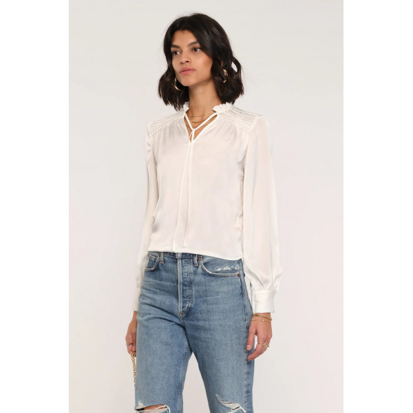 Delicada Smocked Shoulder Blouse