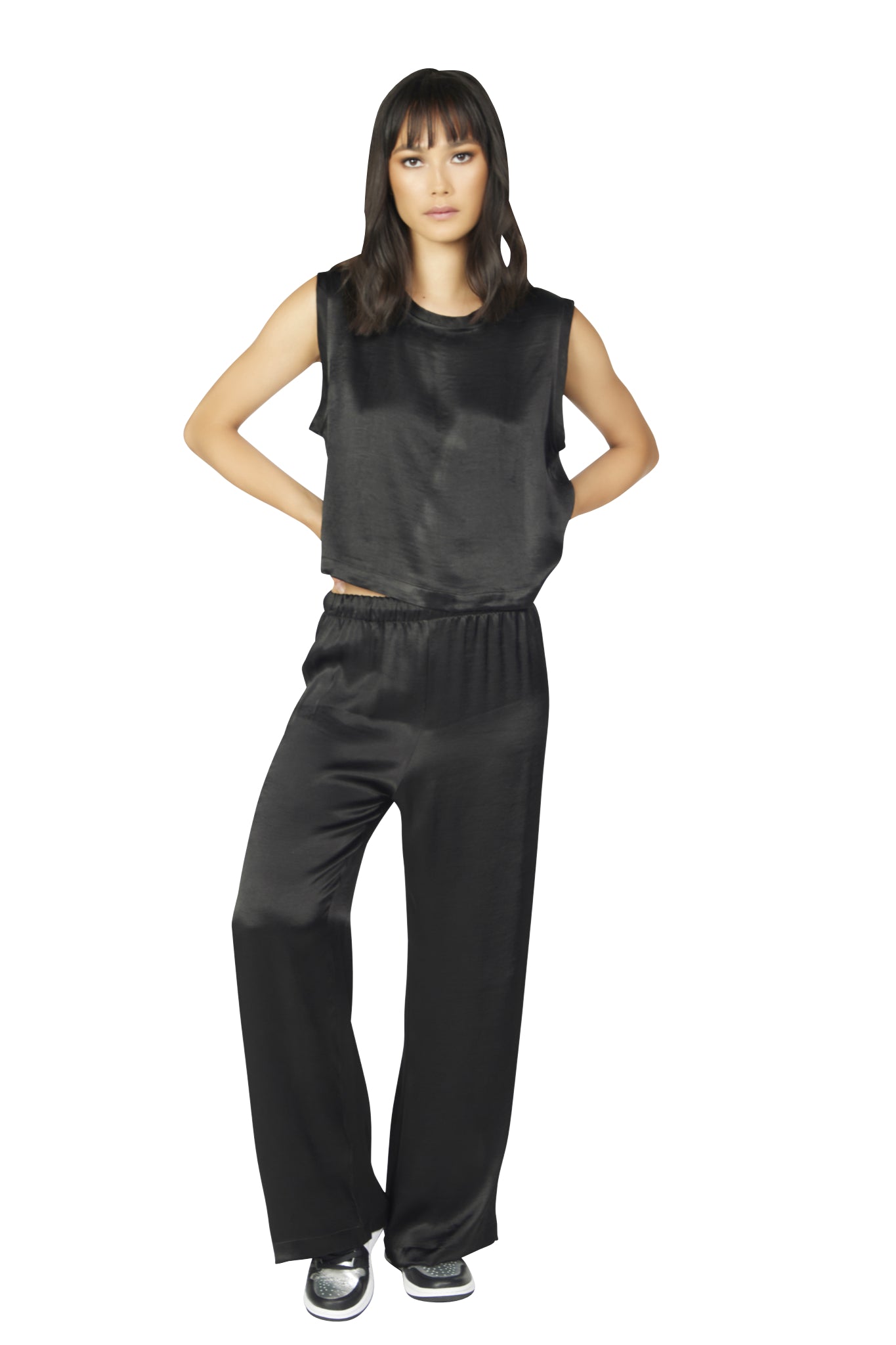 Platinum Paradox Satin Wide Leg Pant