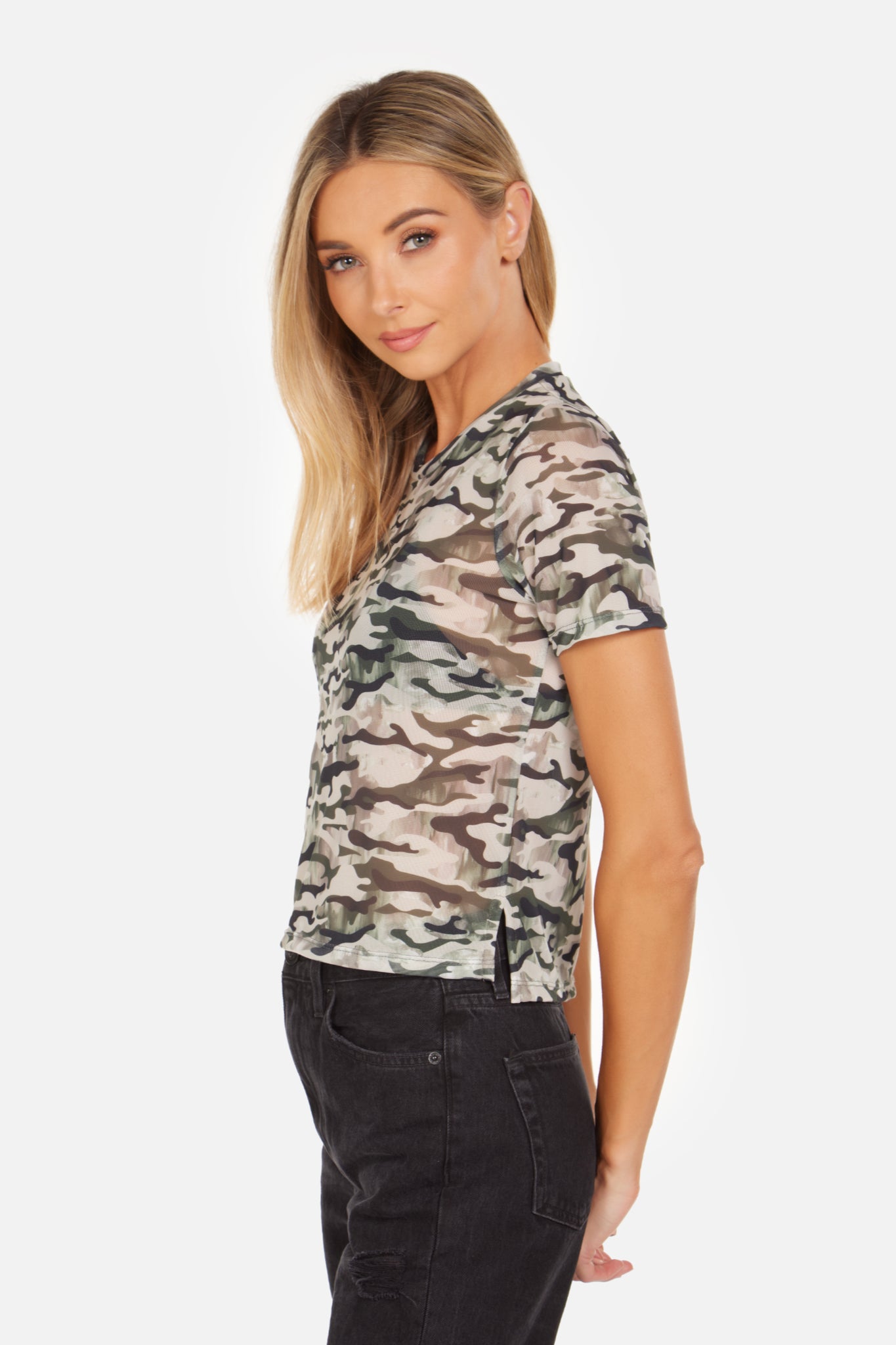 Carnation Cielo Camo Mesh Tee