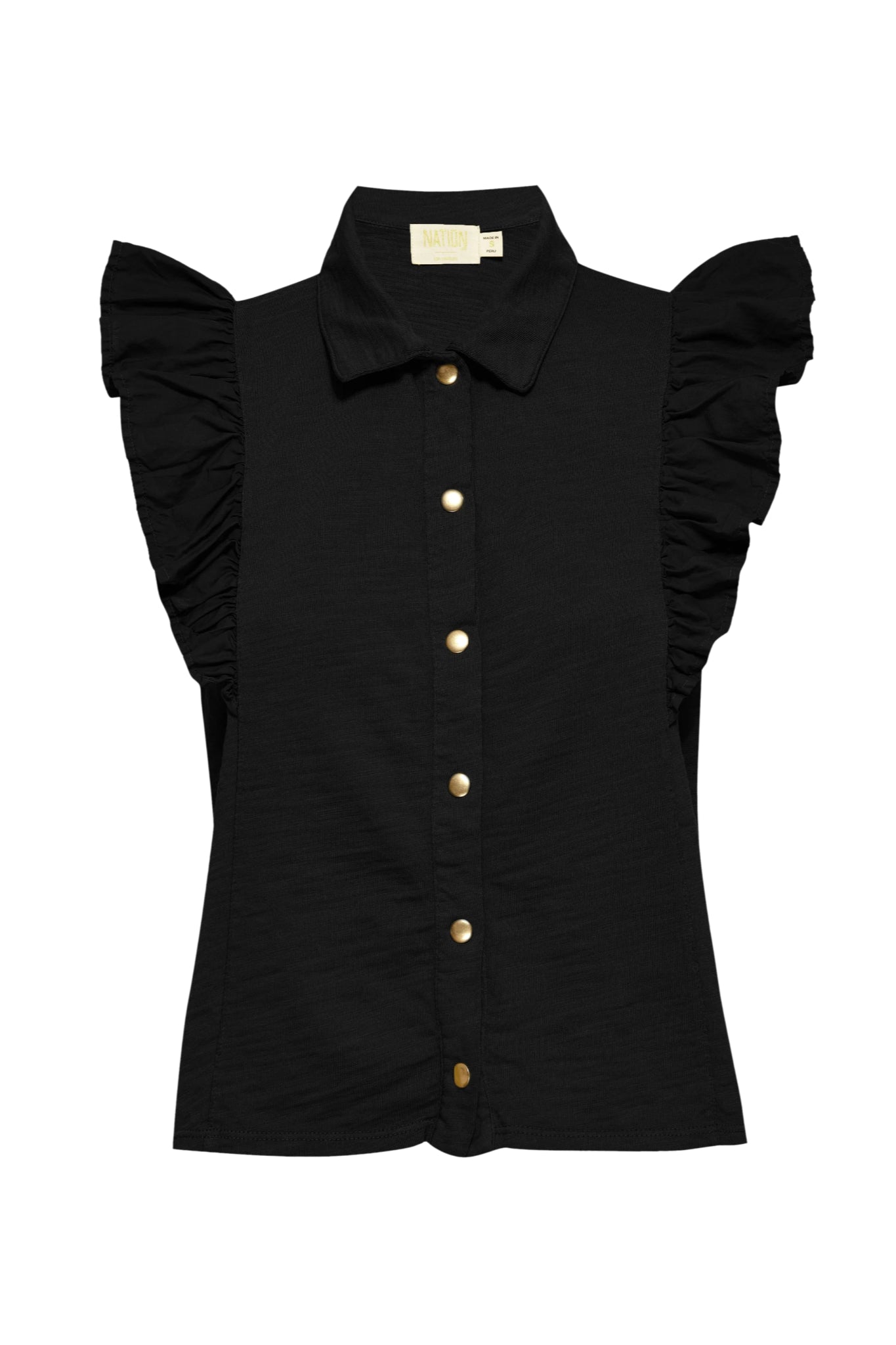 Cadencia Ruffle Button Top