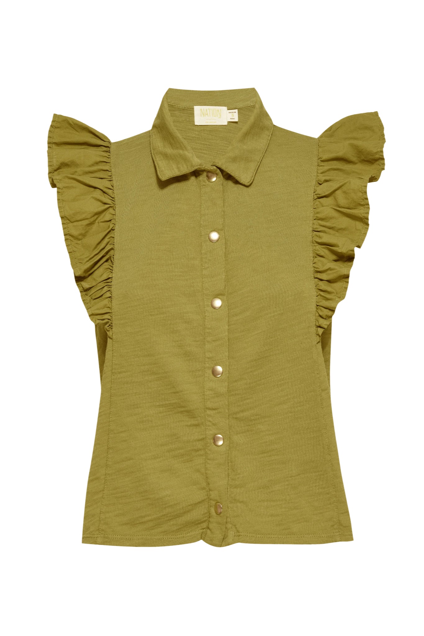 Cadencia Ruffle Button Top
