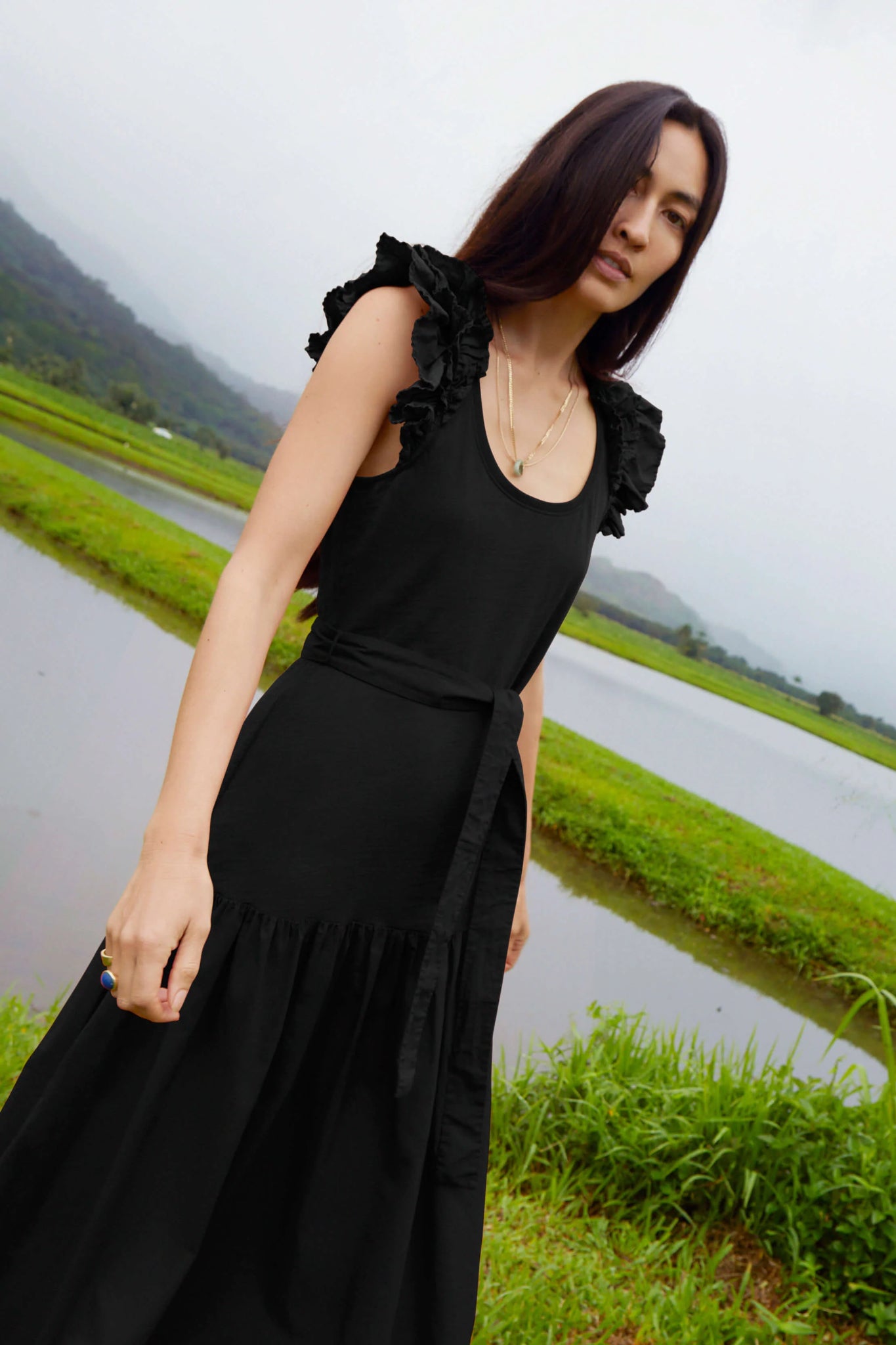 Shine Flow Frilly Dress