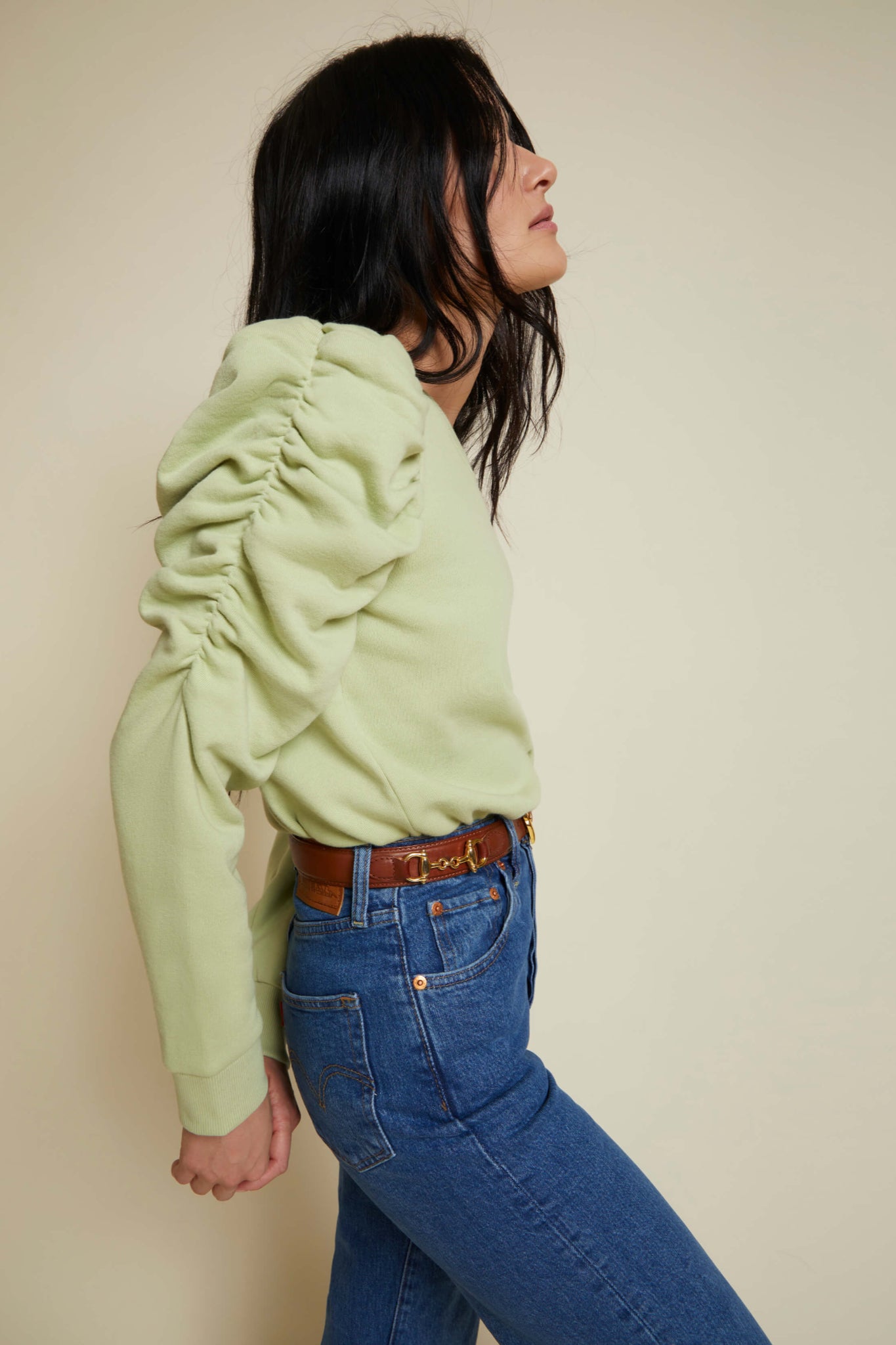 Dulce Drift Gathered Sweatshirt