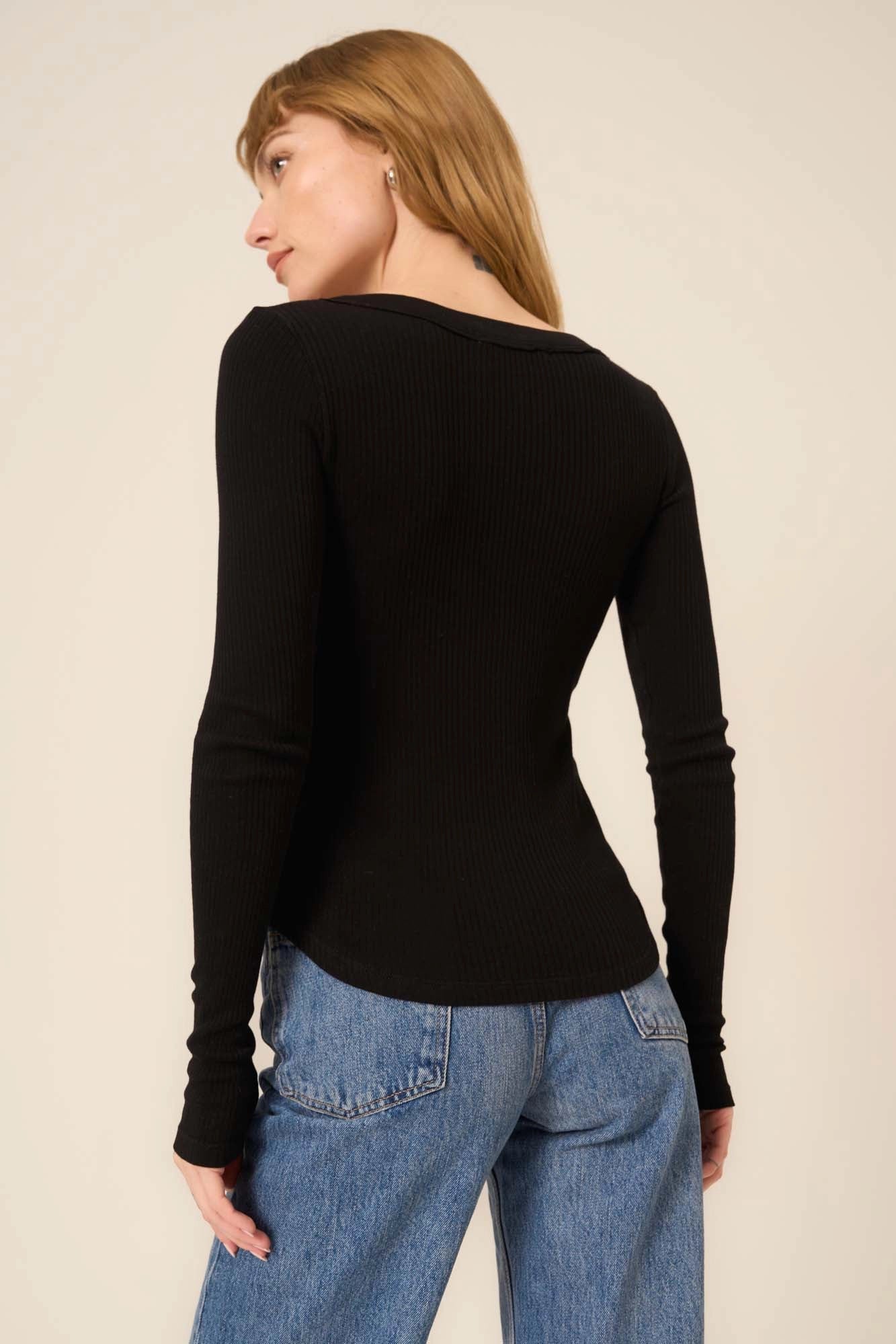 Mussola Comeback Notch Neck Long Sleeve
