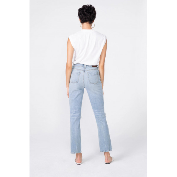 Taffetas High Rise Straight Jean