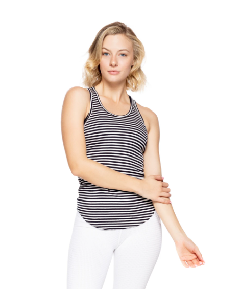 Shadow Racer Back Stripe Rib Tank